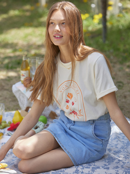 Tulip Print T-shirt - Lemon