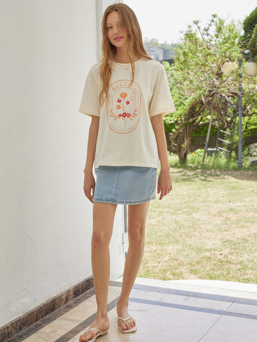 Tulip Print T-shirt - Lemon