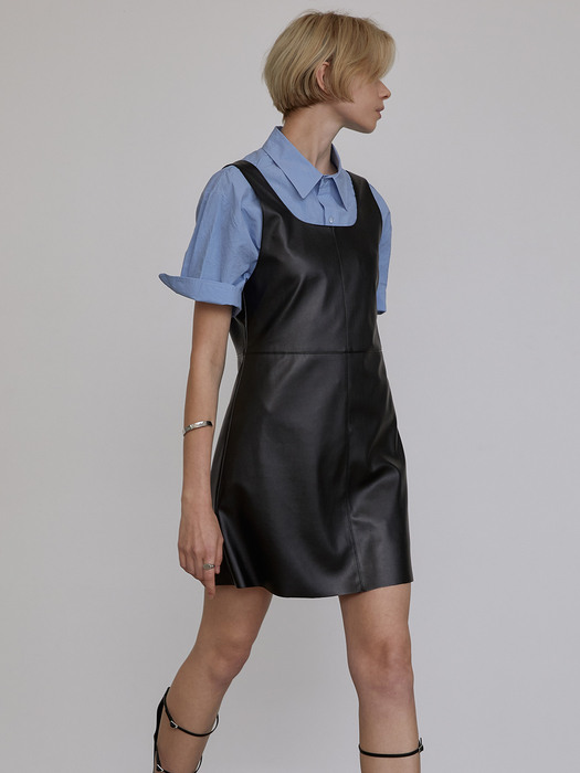 [단독]Leather Mini Dress