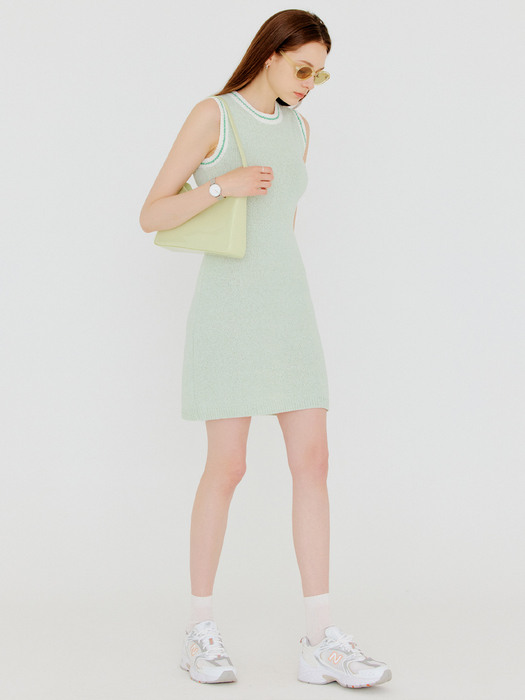 그린 넬리 슬리브리스 니트 드레스 / GREEN NELLY SLEEVELESS KNIT DRESS