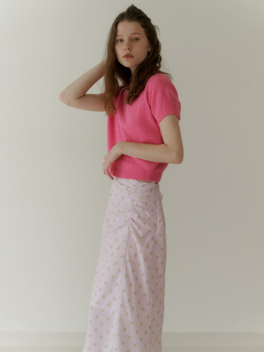 3.66 Shirring skirt (Pink flower)
