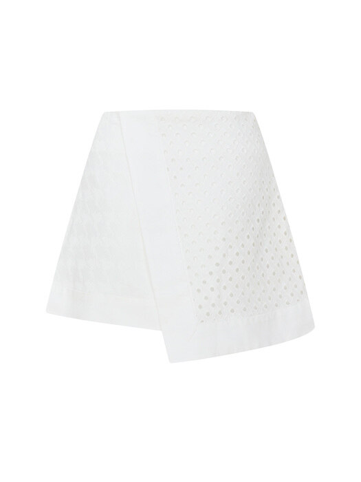 White Wrap Asymmetric Skirt