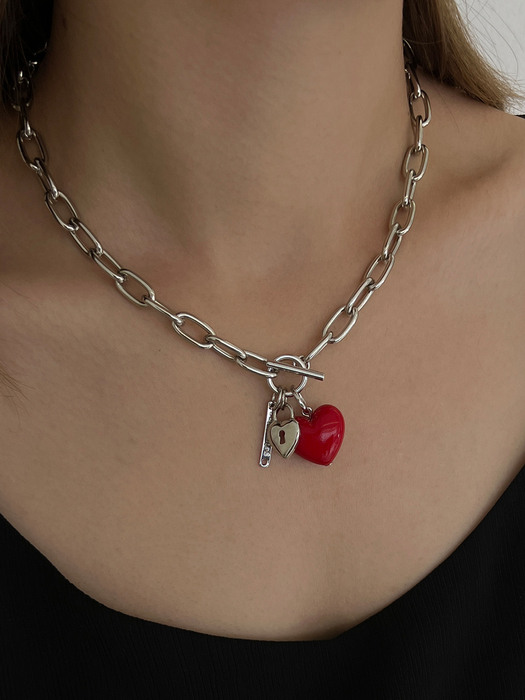 Lock and Heart Necklace