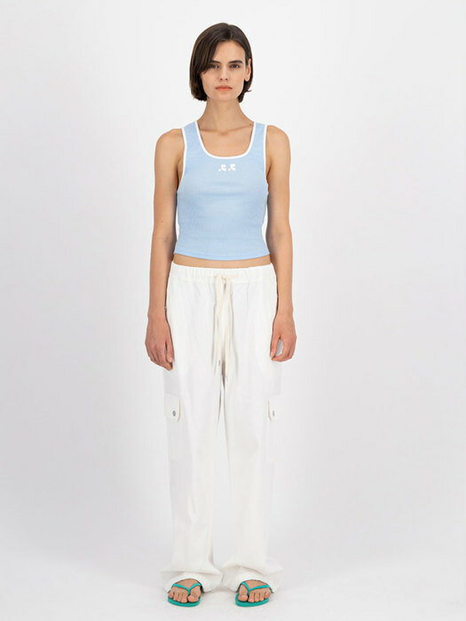 RR LOGO SHORT TANK - SKYBLUE