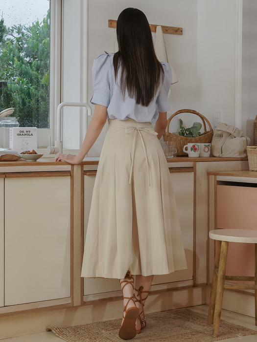 Ribbon Pleats Skirt (4color)