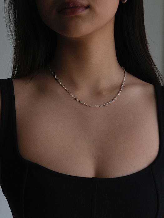 Basic Figaro Necklace (silver925) (2color)