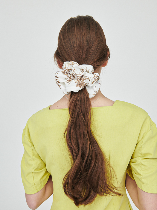 Brown Flower Scrunchie Hair-Band Ia120