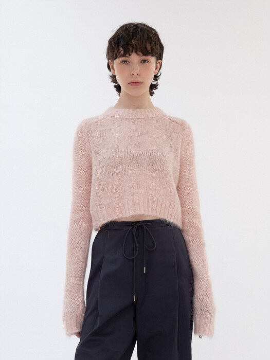 alpaca blend crop knit (pink)