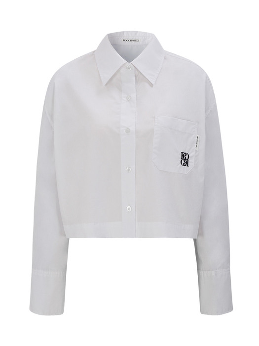 Classic Symbol Pocket Crop Shirt [WHITE]