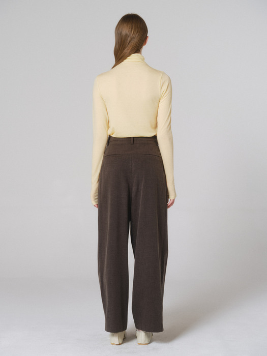 Volume wide pants (Brown)