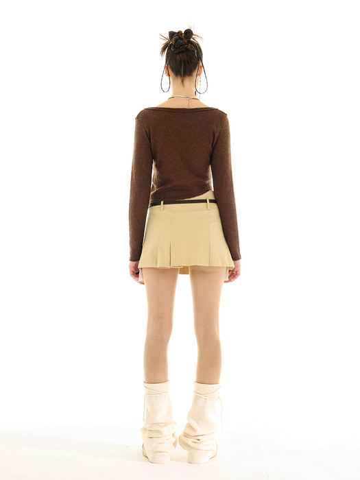 Selena graphic knit brown