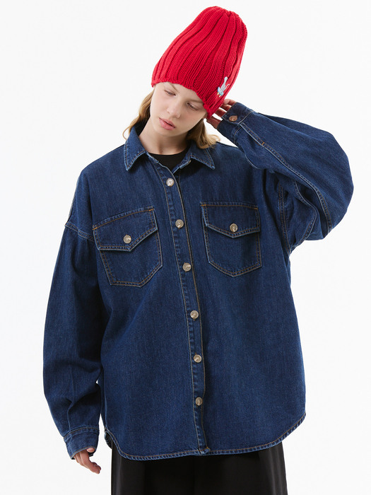 UP-320 오버핏 포켓데님셔츠_OVER FIT POCKET DENIM SHIRTS