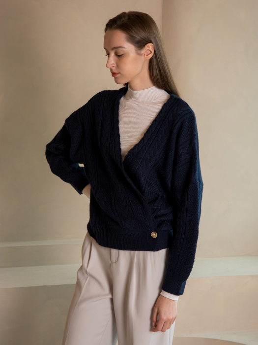WED Standard round knit cardigan_4colors