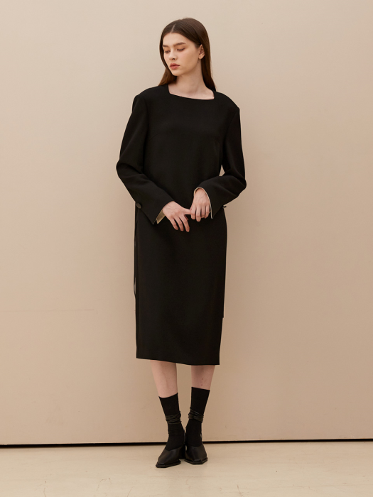 Classic Square Neck Dress_BK