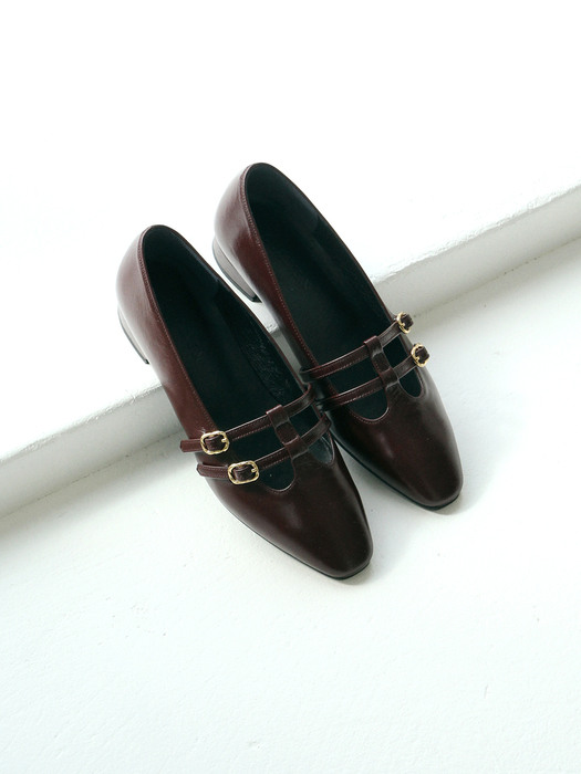 Dahlia double strap flat shoes_CB0082(3colors)