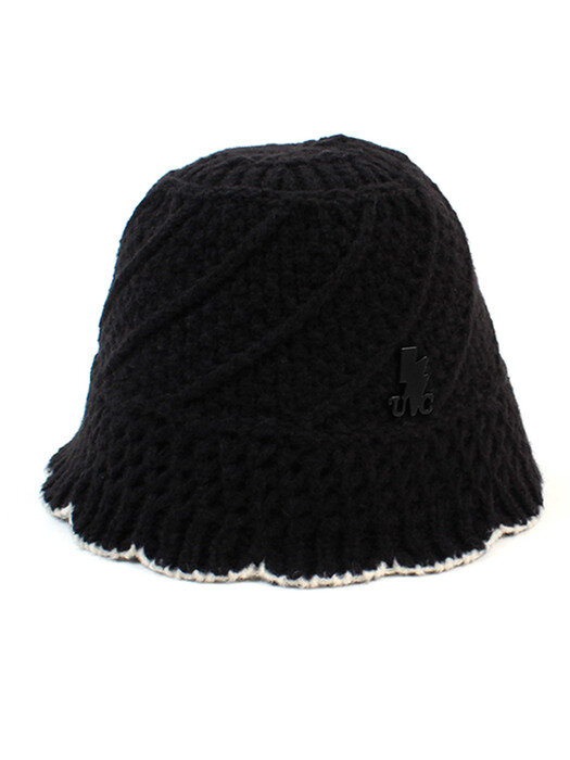 Edge Black Knit Bucket Hat 니트버킷햇