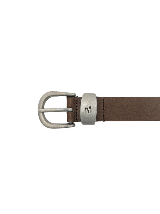 LEATHER SYMBOL BELT_choco brown