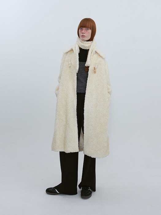 Fur Belted Coat_IVORY