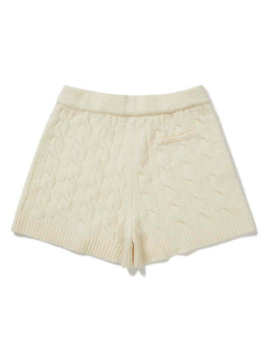 Cable Knit Shorts (Ivory)