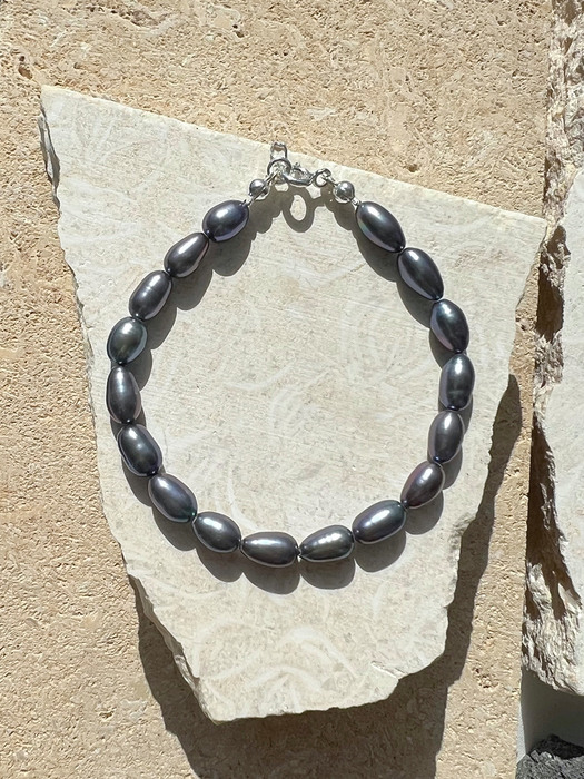 Black Pearl Bracelet (Silver925) 블랙 진주 실버 팔찌