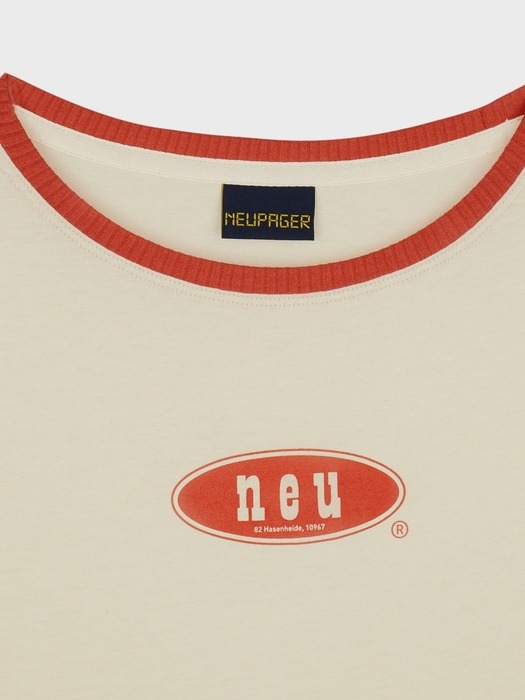 neu oval logo l/s t-shirt - cream