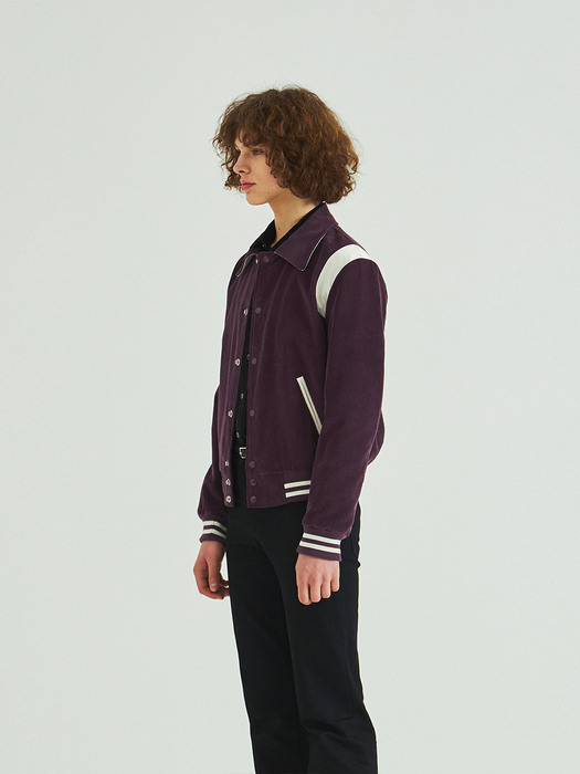 CORDUROY VARSITY JACKET PURPLE