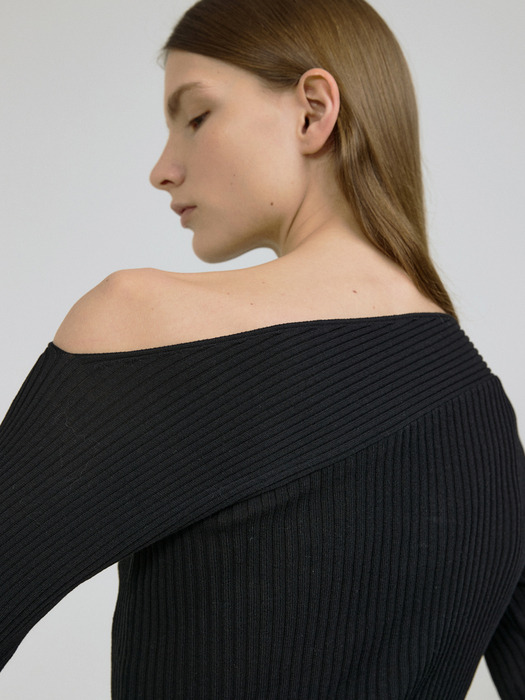 ONE SHOULDER KNIT_2COLOR