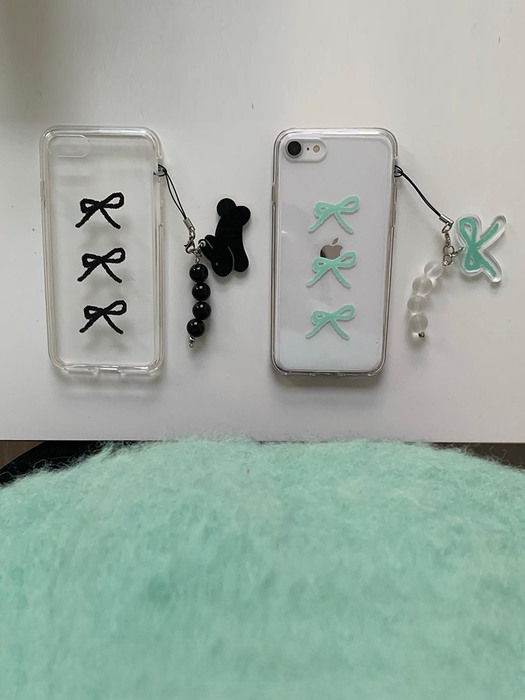 [SET] Present series : Black ribbon phone case