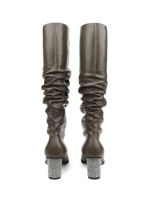 Starry Long Boots - Khaki Brown