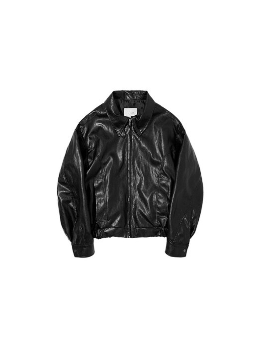 SIOT4075 Leather Bomber Jacket_Black