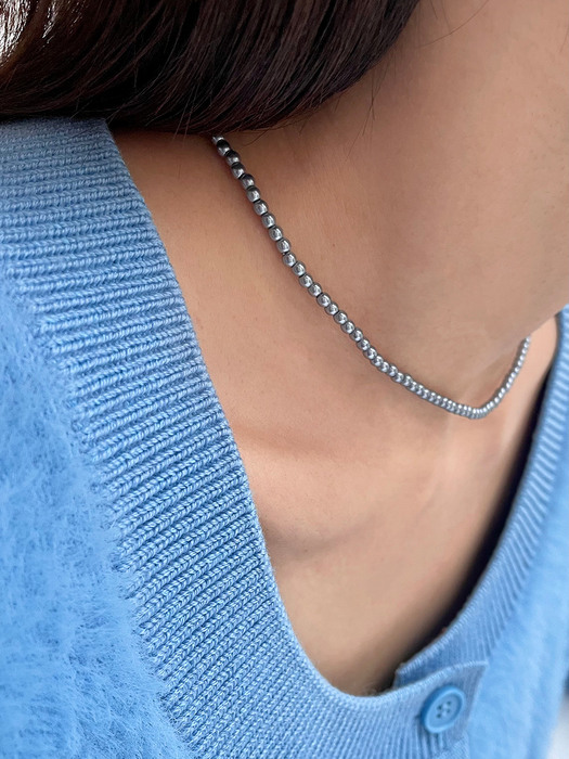[silver925] grey pearl necklace