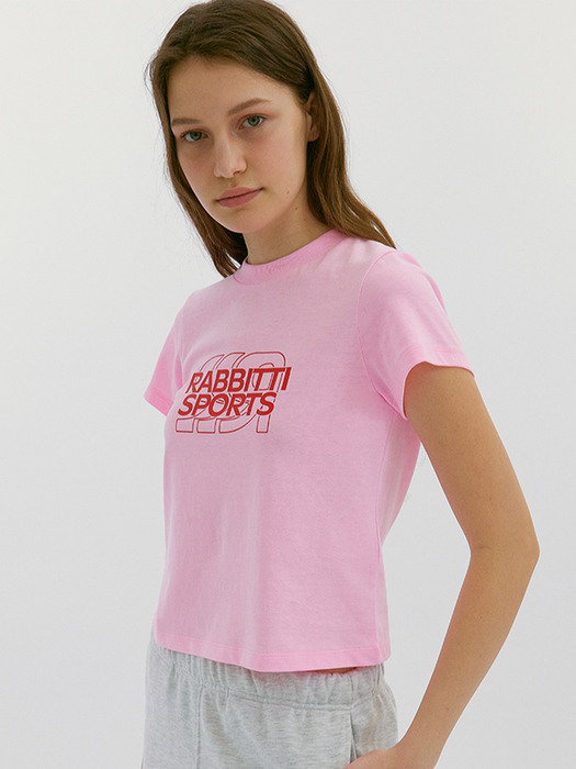 RB Sports Logo Slim Fit T-Shirts Pink