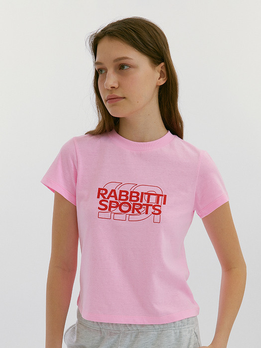 RB Sports Logo Slim Fit T-Shirts Pink