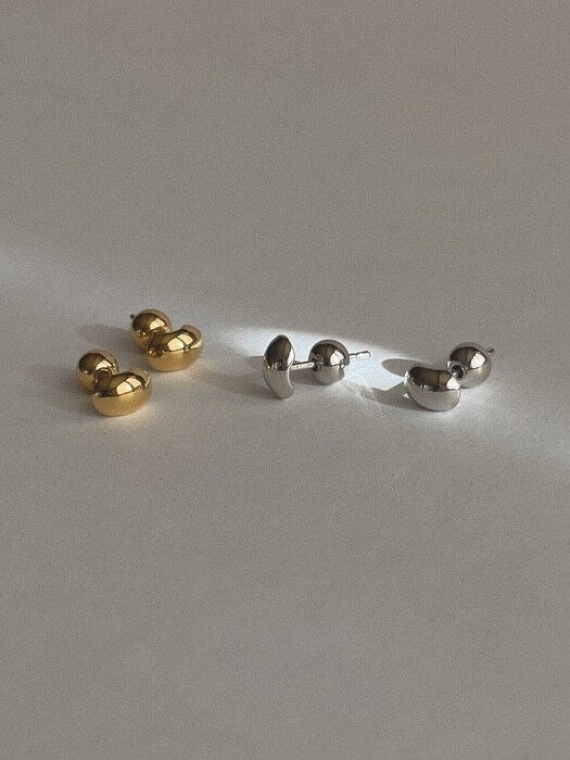 soy bean silver earrings