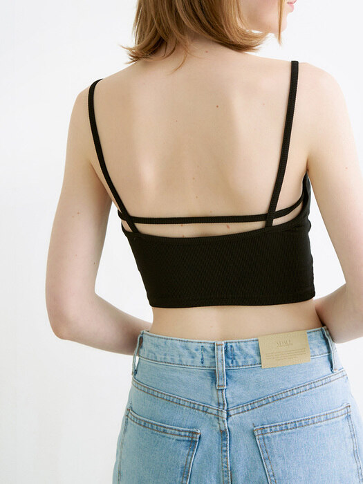 Back line bra top - black