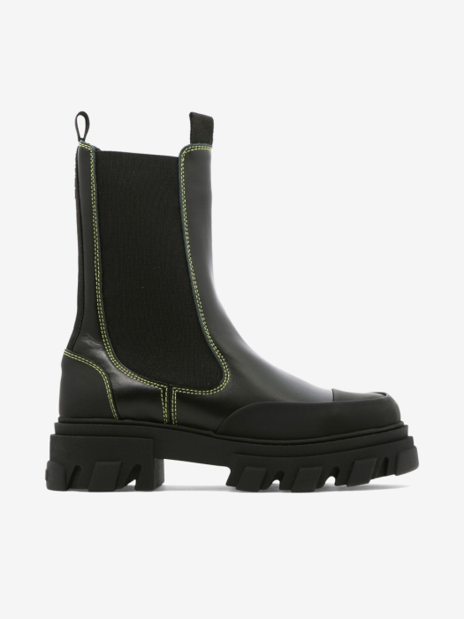 [WOMEN] 23SS YELLOW STITCH MID CHELSEA BOOTS BLACK S1910-099