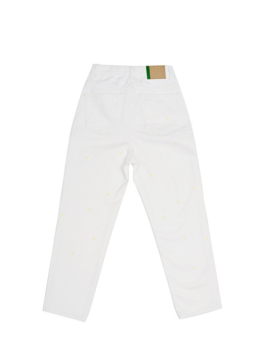 [EXCLUSIVE] DAISY STRAIGHT FLOWER DENIM PANTS / WHITE