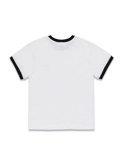 patch coloring T-shirt white-black