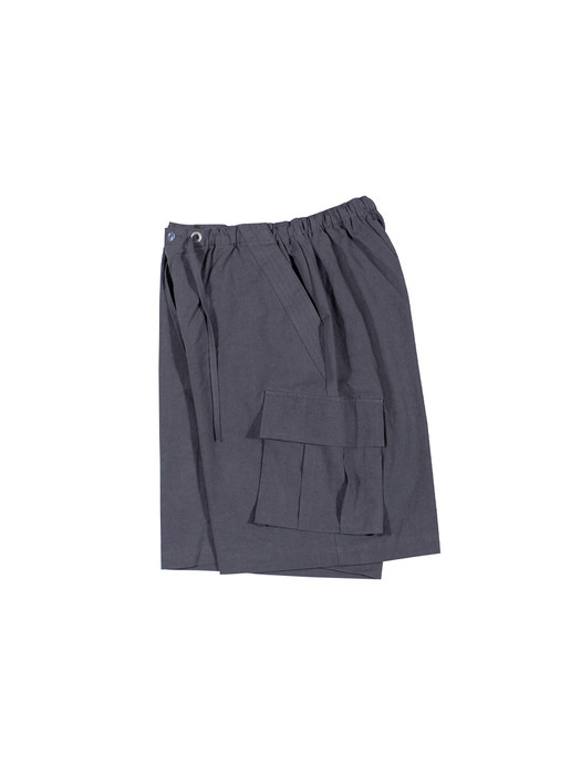 POCKET WIDE CARGO SHORTS_Charcoal