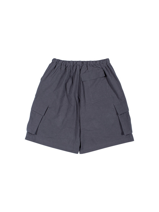 POCKET WIDE CARGO SHORTS_Charcoal