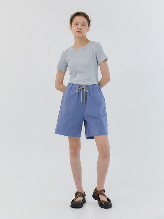 Cotton Utility Shorts (Blue)