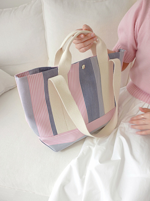 Stripe two-way bag (pink)
