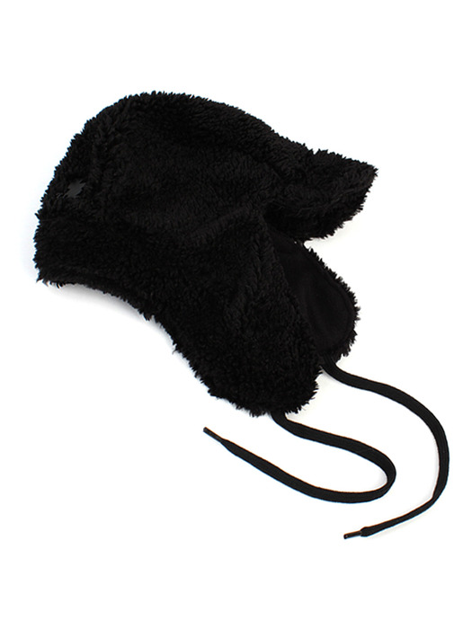 Fleece Black Earflap Cap 귀달이모자