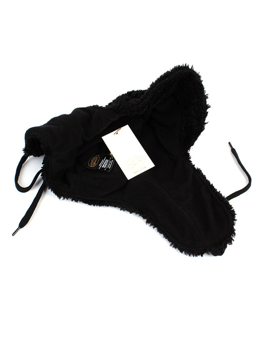 Fleece Black Earflap Cap 귀달이모자