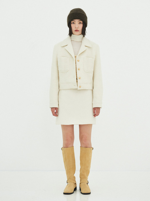 Kate Gold Button Jacket (Ivory)