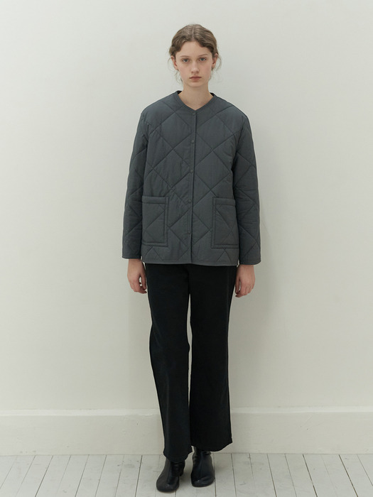 quilted padding jacket-charcoal