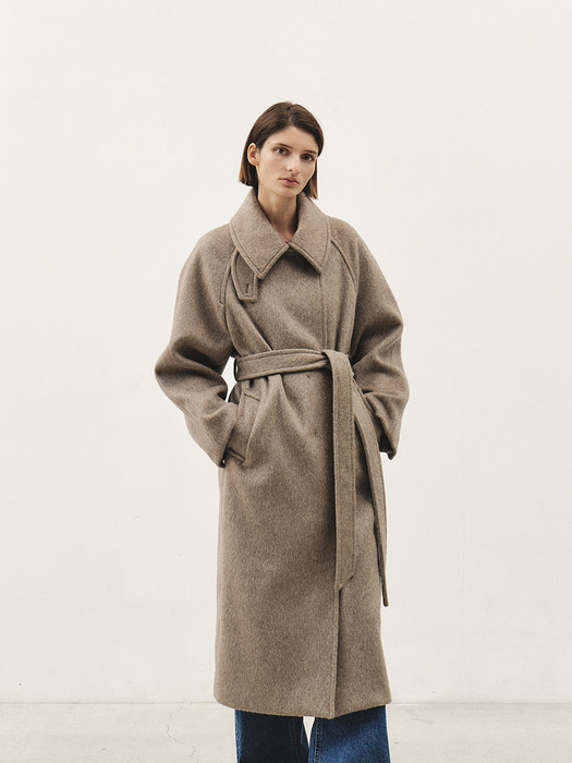 RTW RABBIT WOOL SEMI DOUBLE COAT_ L-BROWN