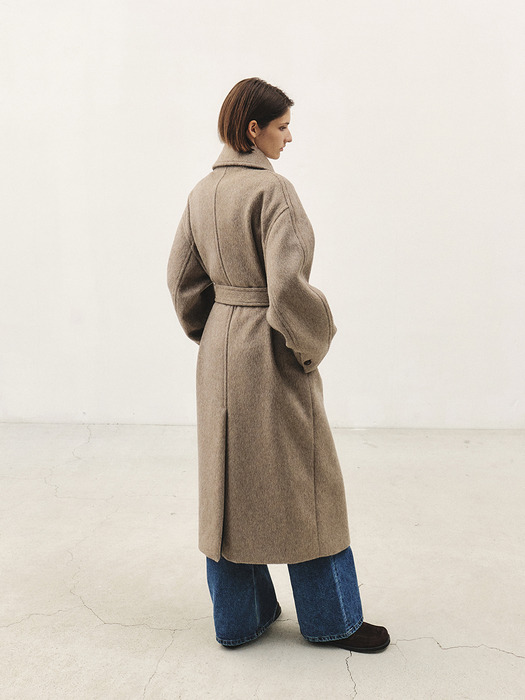 RTW RABBIT WOOL SEMI DOUBLE COAT_ L-BROWN