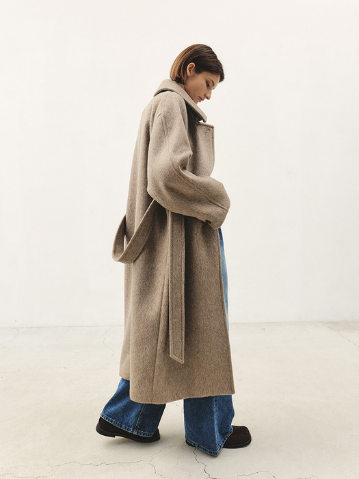 RTW RABBIT WOOL SEMI DOUBLE COAT_ L-BROWN