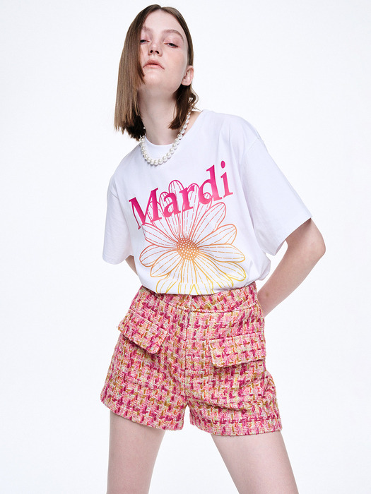 TSHIRT FLOWERMARDI GRADATION_WHITE PINK